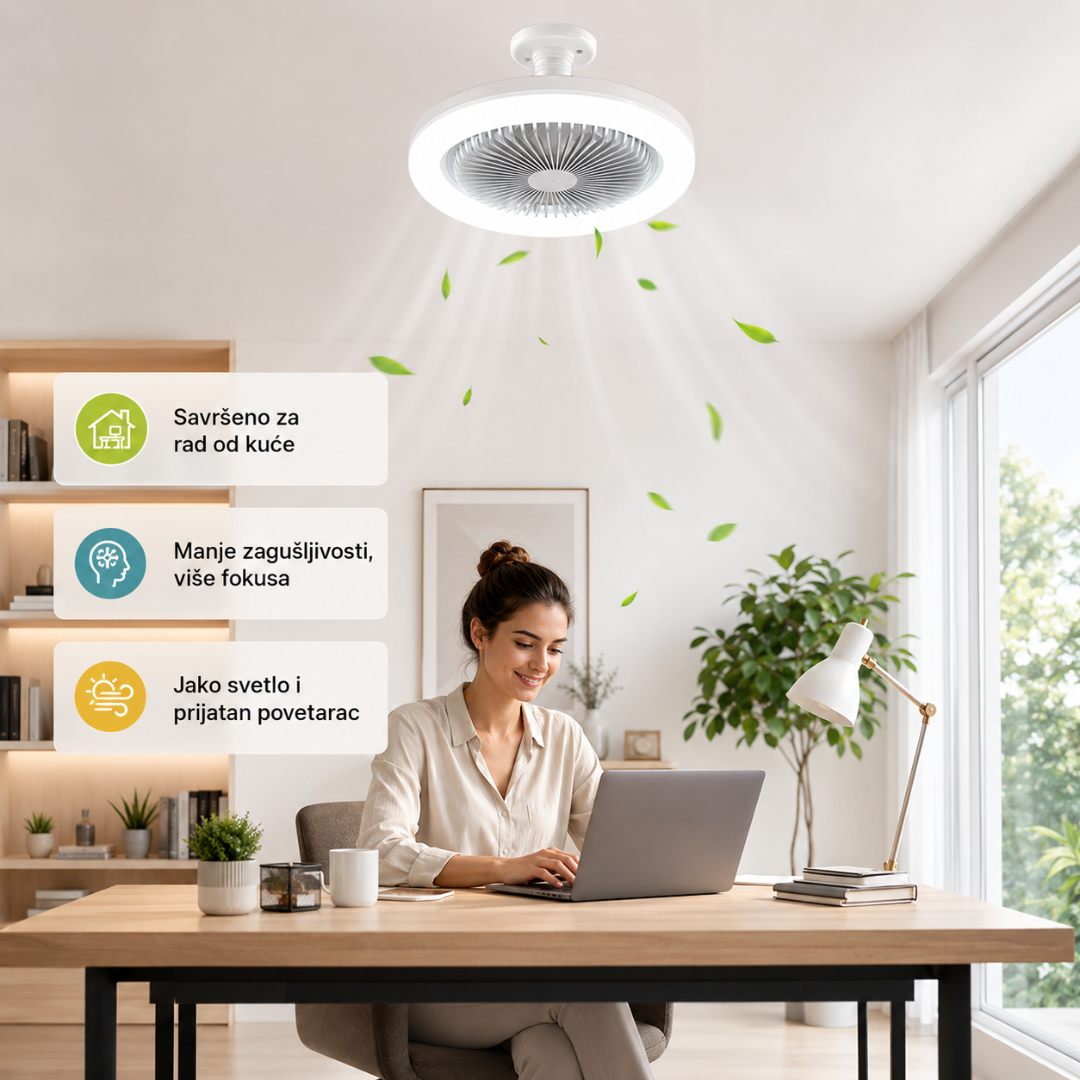 LED Luster Ventilator 3u1 – Svetlo, Ventilator i Daljinski