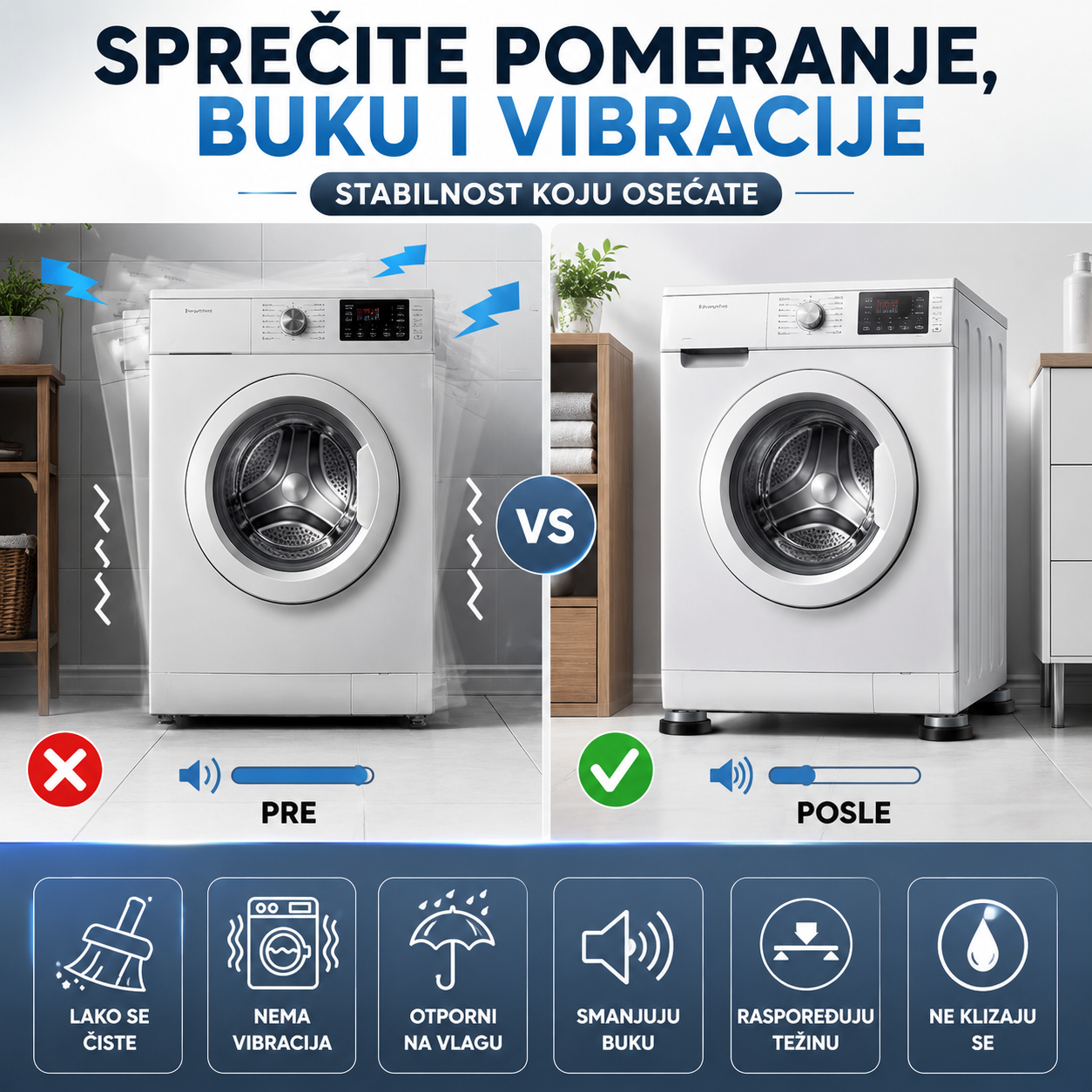 Antivibracioni podmetači za veš mašinu 4+4 GRATIS