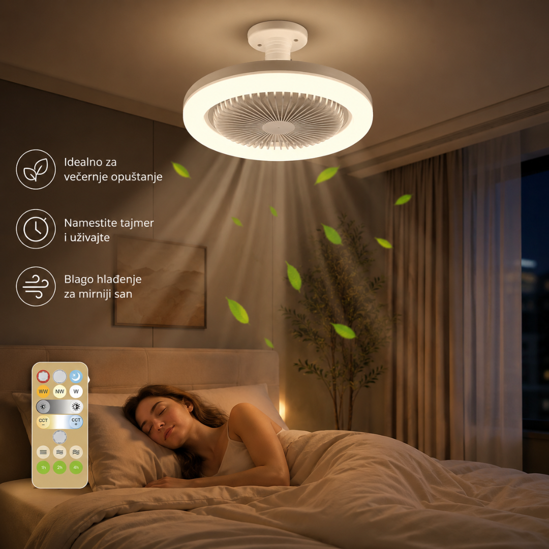 LED Luster Ventilator 3u1 – Svetlo, Ventilator i Daljinski