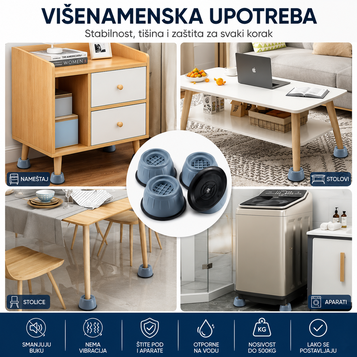 Antivibracioni podmetači za veš mašinu 4+4 GRATIS