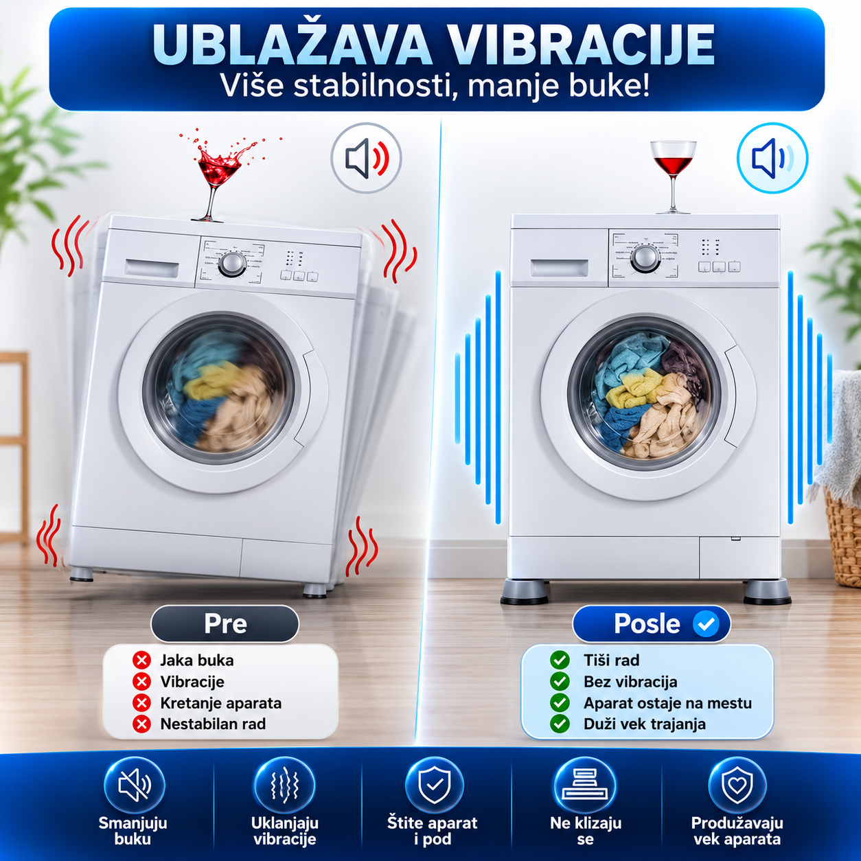 Antivibracioni podmetači za veš mašinu 4+4 GRATIS