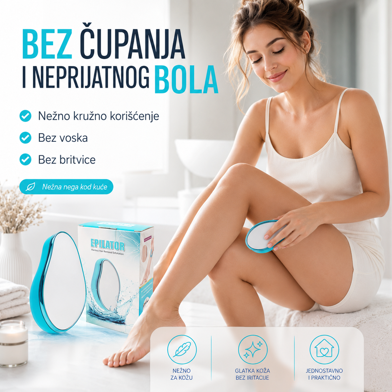 Nano Kristalni Epilator – Bezbolno Uklanjanje Dlačica i Glatka Koža 1+2 GRATIS