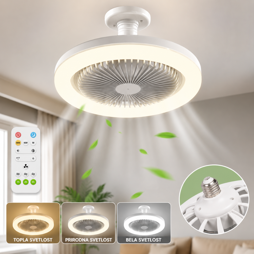 LED Luster Ventilator 3u1 – Svetlo, Ventilator i Daljinski
